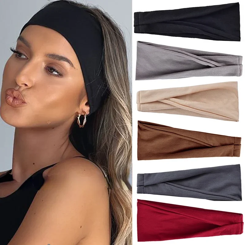 Top Trends: Solid Color Elastic Hair Bands Yoga Headband For Women Fashion Turban Makeup Hair Hoop Headwrap Hair Accessories Wholesale Shoppable Styles