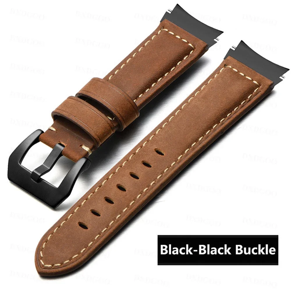 Top Trends: Genuine Leather Strap For Samsung Galaxy Watch 6 Classic 47mm 43mm Quick Release Strap For Galaxy Watch 4 5 Pro Watchband 20mm Shoppable Styles