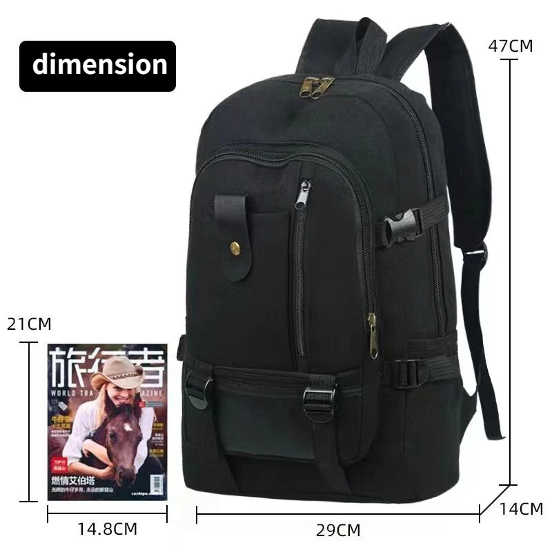 Top Trends: 2023 New Men's Backpack Fashion Student School Backpack Youth High Quality High Capacity Backpack Canvas Outdoor Travel Backpack Shoppable Styles - Image 3