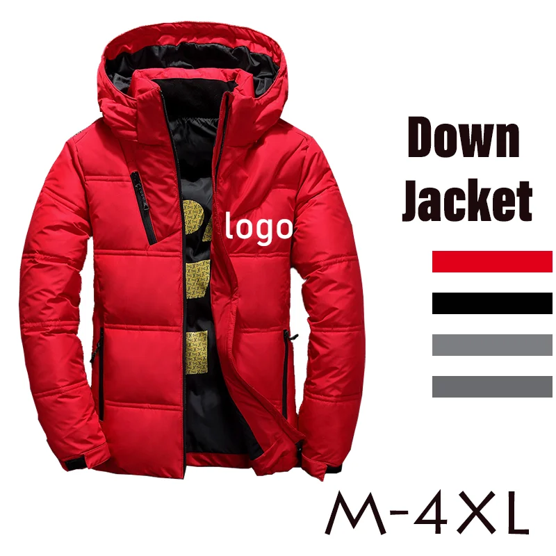 Top Trends: Custom Your Logo Brand New Down Jacket Men&#039;s Winter Straight Hooded Casual Coat Women Thick Warm Short Clothing Zipper Shoppable Styles