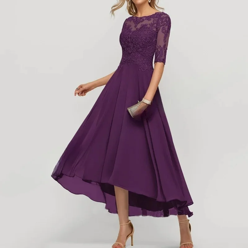 Top Trends: Plus Size Beads Mother Of The Bride Dresses Elegant Chiffon Boat-Neck Ankle-Length A-Line Wedding Party Guest 2023 Evening Gala Shoppable Styles