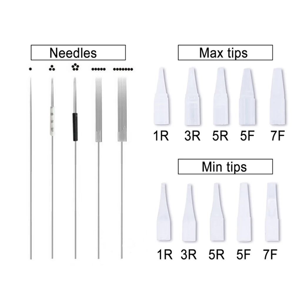 Top Trends: 100Pcs Traditional Tattoo Needle + 100Pcs Needle Cap For Microblading Permanent Makeup Eyebrow Eyeliner Lip Tattoo Machine Parts Shoppable Styles