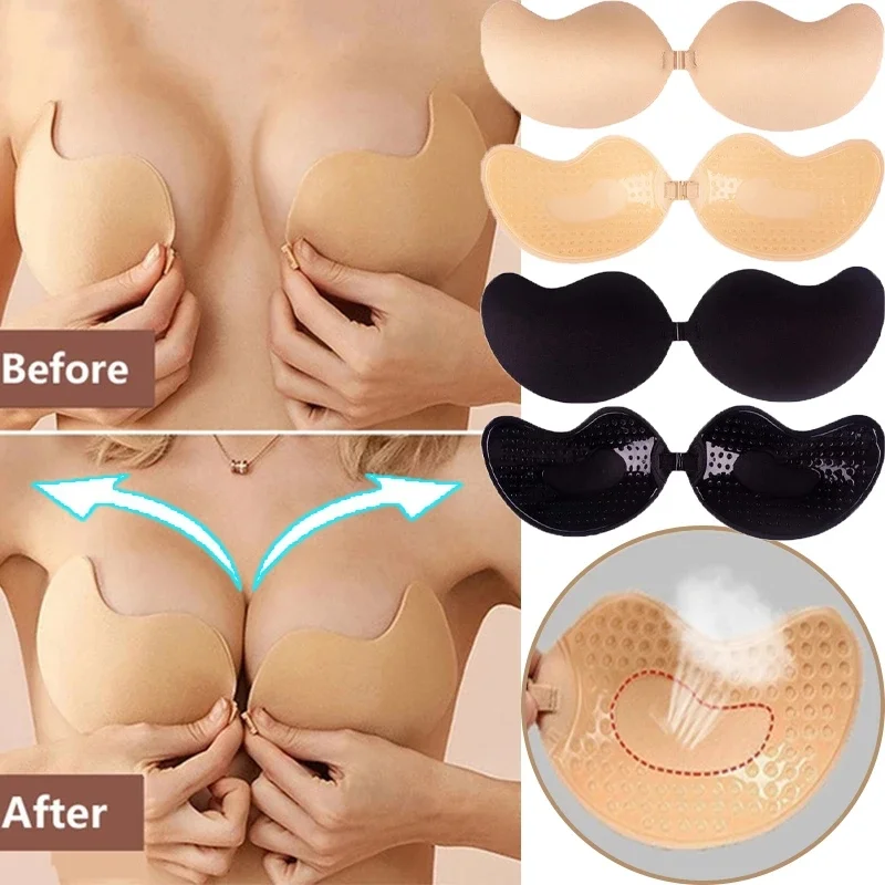 Top Trends: Strapless Silicone Chest Stickers Lift Up Nude Bra Women Reusable Push Up Adhesive Pasty Bras Nipple Cover Lingerie Padding Shoppable Styles - Image 3