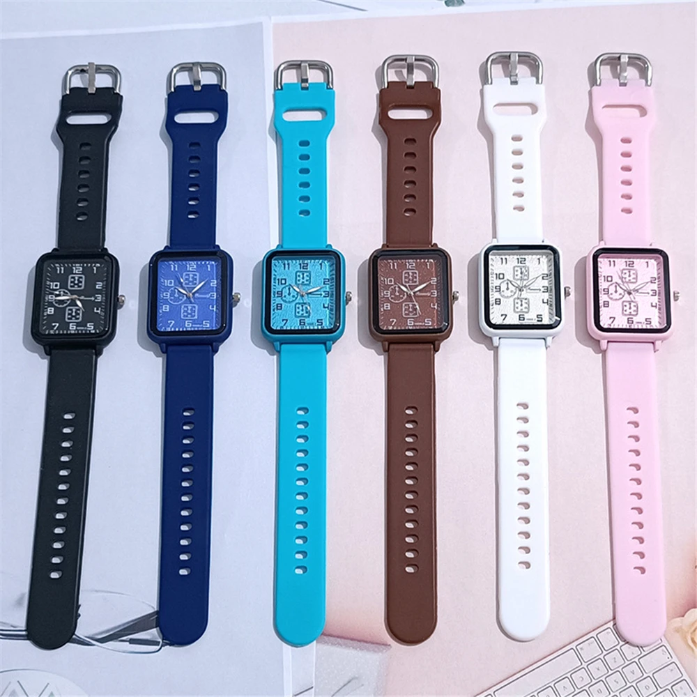 Top Trends: Ladies 2023 New Fashion Brand Watches Sports Square Women Quartz Watch Safety Blue Silicone Strap Dress Gift Clock Wristwatches Shoppable Styles - Image 6