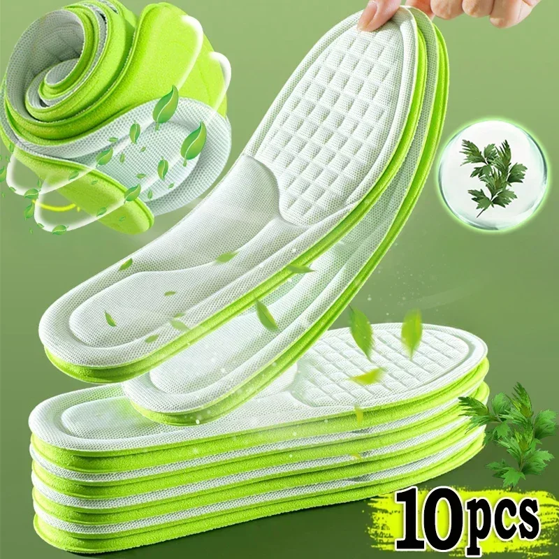 Top Trends: 10pcs Memory Foam Orthopedic Insoles Shoe Pad Men Women Nano Antibacterial Deodorization Insole Sweat Absorption Running Cushion Shoppable Styles