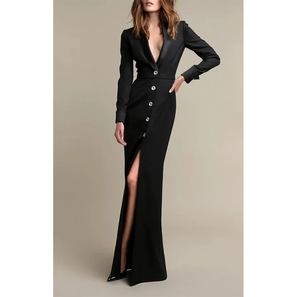 Top Trends: Women&#039;s Long Jacket Prom Party Dress Elegant Long Sleeves Full Length Fashion Style Suit Coat Leisure Lady Wear Customize 1 Pc Shoppable Styles