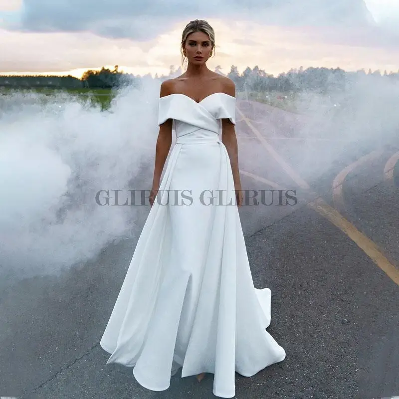 Top Trends: Vestidos De Novia Mermaid Wedding Dress Off The Shoulder Detachable Satin Trouwjurk Bride Dresses Shoppable Styles