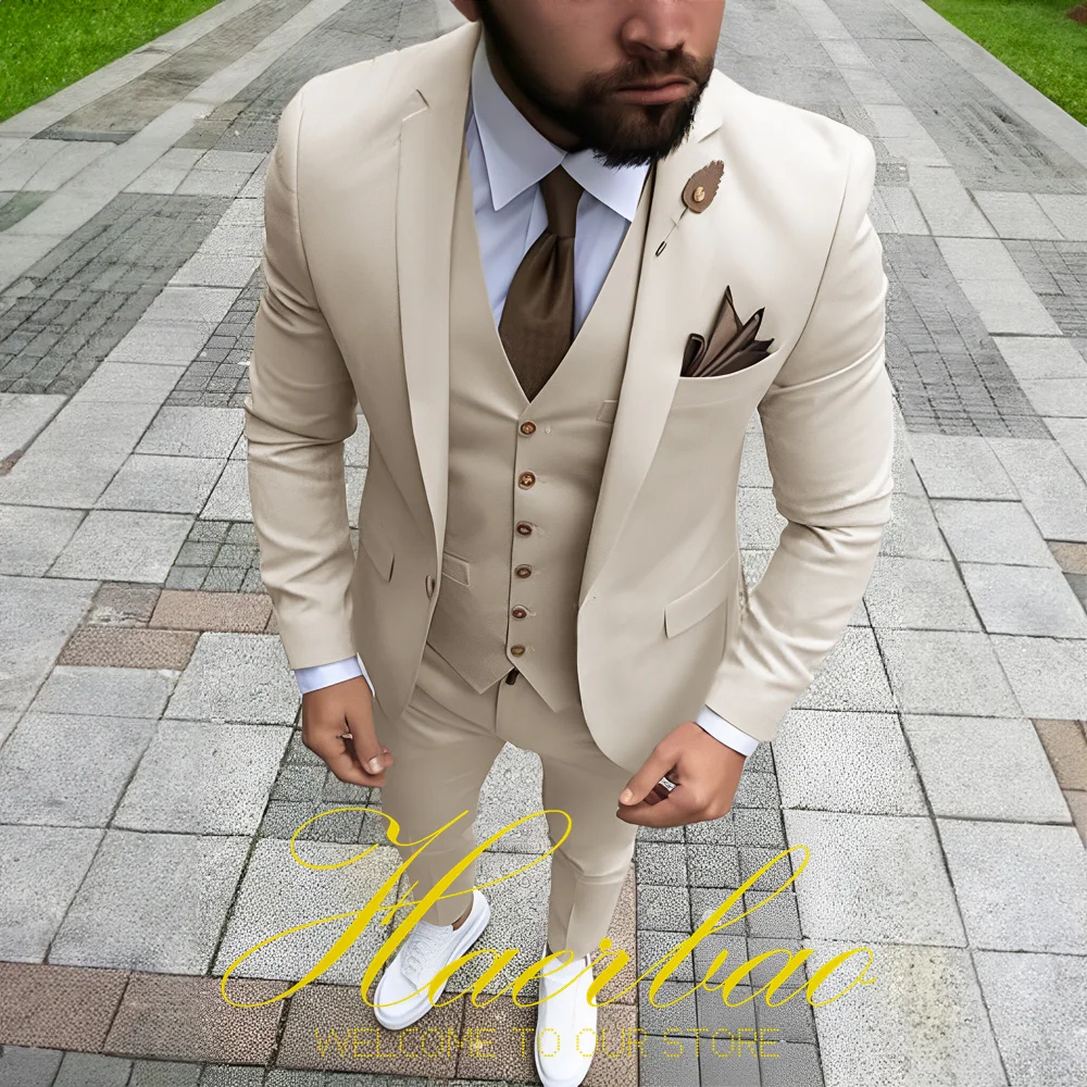 Top Trends: Suit For Mens Business Formal Three-Piece Suit Jacket Vest Pants Wedding Groom Tuxedo Slim Fit Blazer Shoppable Styles