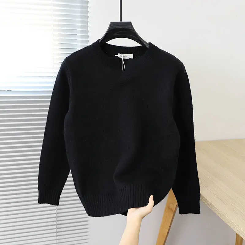 Top Trends: 2023 Autumn And Winter Korean Edition Simple Solid Color Pullover Round Neck Soft And Versatile Popular Underlay Knitted Sweater Shoppable Styles - Image 3