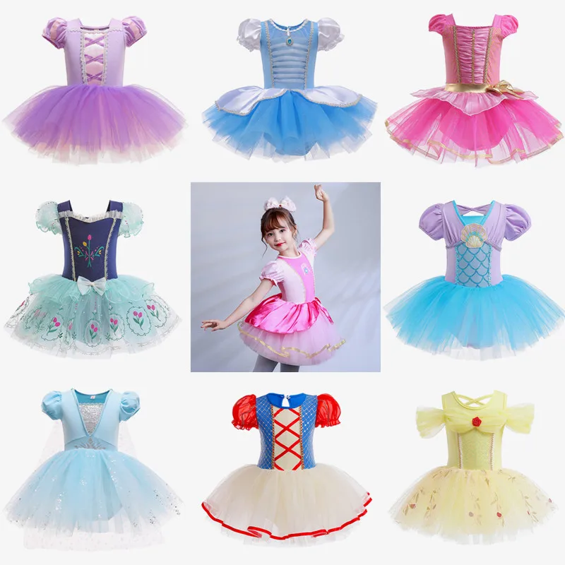 Top Trends: Girls Elsa Mermaid Tutu Dress Rapunzel Belle Aurora Kids Princess Cosplay Tulle Costume Toddler Performance Ballet Dance Clothes Shoppable Styles