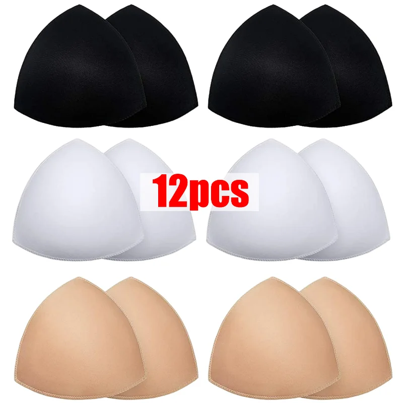 Top Trends: 2 / 12pcs Bra Pads Soft Sponge Women Triangle Bra Pad Sports Bra Bikini Pads Yoga Bra Swimsuit Bralettes Nursing Bra Inserts Shoppable Styles