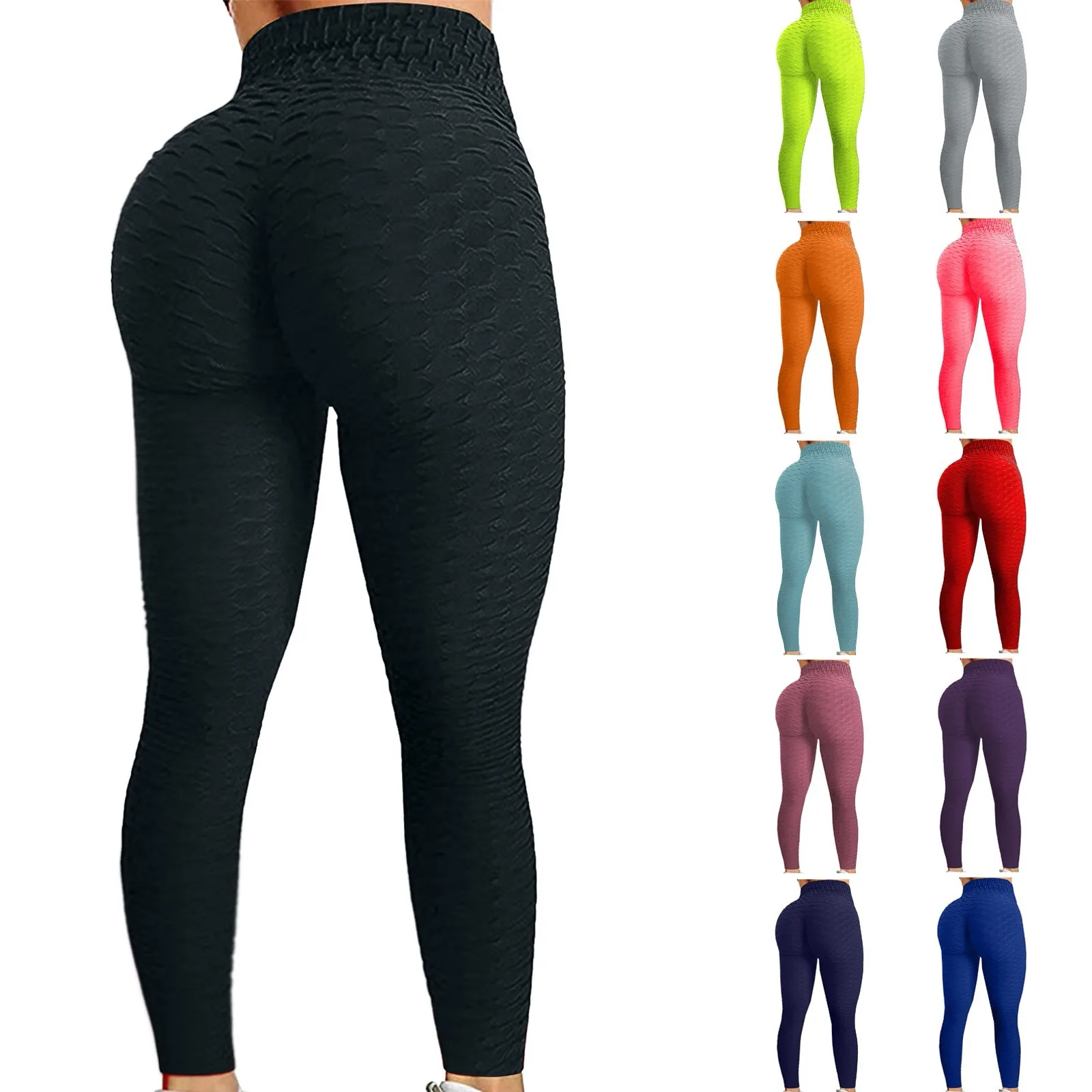 Top Trends: Women's Bubble Hip Lifting Exercise Fitness Running High Waist Yoga Pants Shoppable Styles