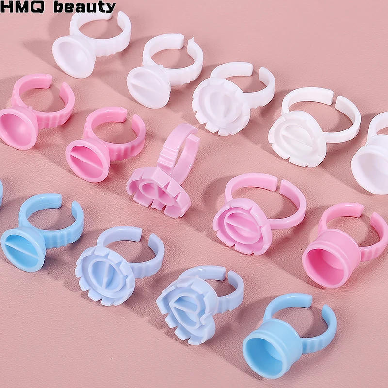 Top Trends: Wholesale 50 / 100Pcs Disposable Eyelash Extension Glue Rings, Eyelash Extension Glue Holder Holder Glue Container Tattoo Pigment Shoppable Styles