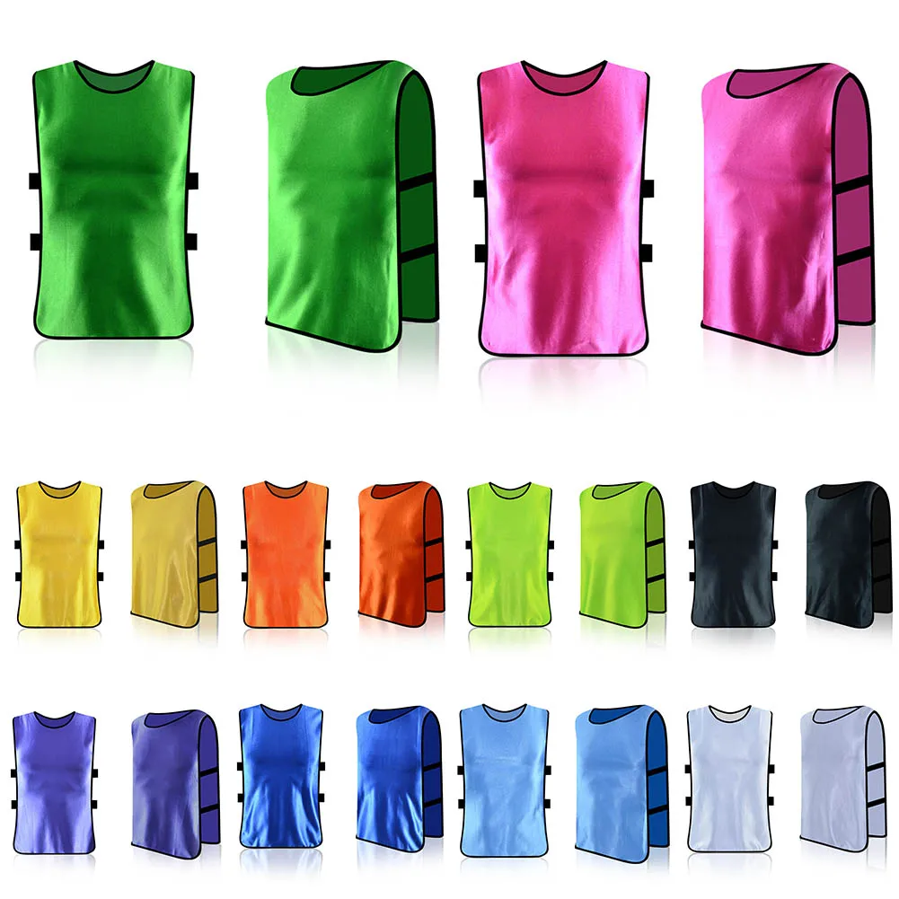 Top Trends: 12PCS Football Vest Jerseys Sports Training Mesh Vests Loose Basketball Cricket Soccer Volleyball Rugby Team Sports Accessories Shoppable Styles