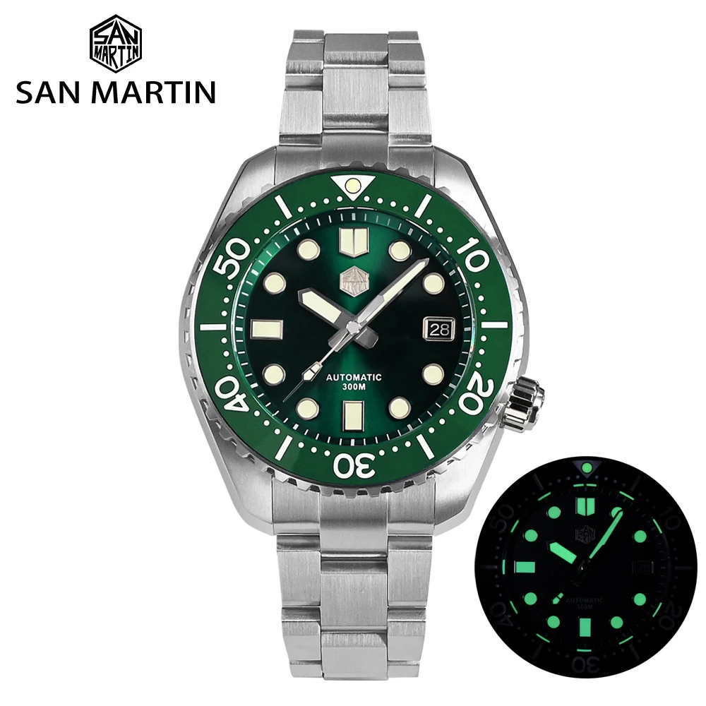 Top Trends: San Martin Men Dive Watch MM300 NH35 Luxury Business Automatic Mechanical Watches Sapphire Date C3 Super Luminous 30Bar Reloj Shoppable Styles