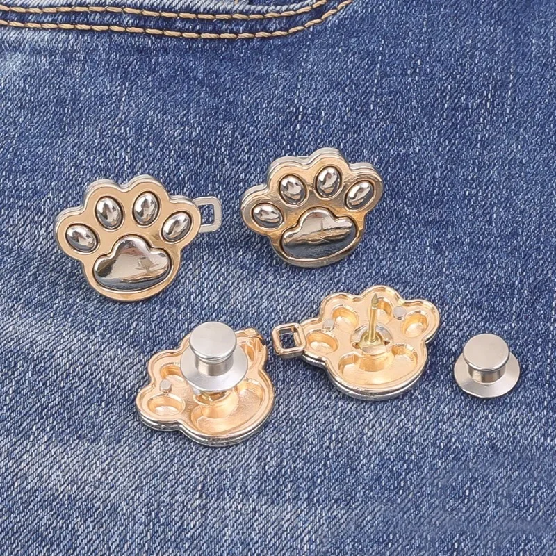 Top Trends: Cute Cat Claw Tighten Waist Buckle Metal Brooches Pins Clip Adjustable Snap Button Jeans Buttons Detachable Clothing Accessories Shoppable Styles - Image 4