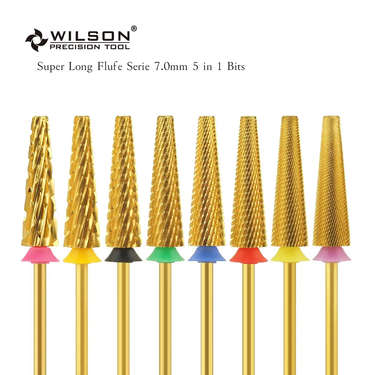 Top Trends: WILSON 7.0mm 5 In 1 Bits Cross Cut Super Long Flute Serie Nail Drill Bits New Coming 5 In 1Efficient And Stable Drill Bit Nail Shoppable Styles