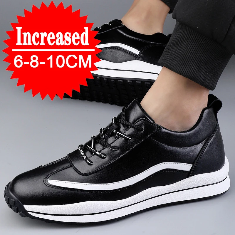 Top Trends: Sneakers Heightening Shoes Elevator Shoes Height Increase Shoes Leather Shoes Insoles 6 / 8 / 10CM Man Daily Height Increasing Shoes Shoppable Styles