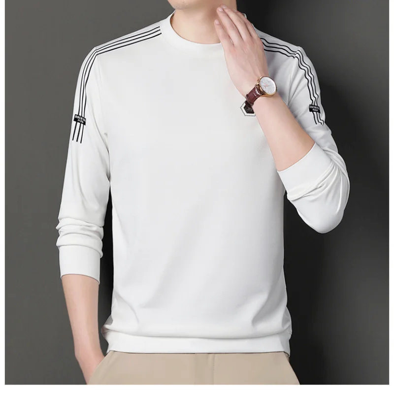 Top Trends: Men's Clothing Temperament Commuting 2023 Autumn And Winter New Fashion Versatile Round Neck Long Sleeve Solid Color Pullover Shoppable Styles - Image 2