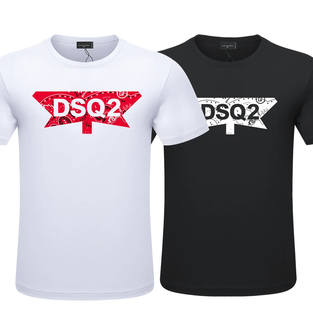 Top Trends: DSQICOND2 DSQ Brand 2019 Casual T-shirts DSQ Printed Tops Male Female Summer Casual Cotton Short Sleeve Tees Loose Couple Tops Shoppable Styles