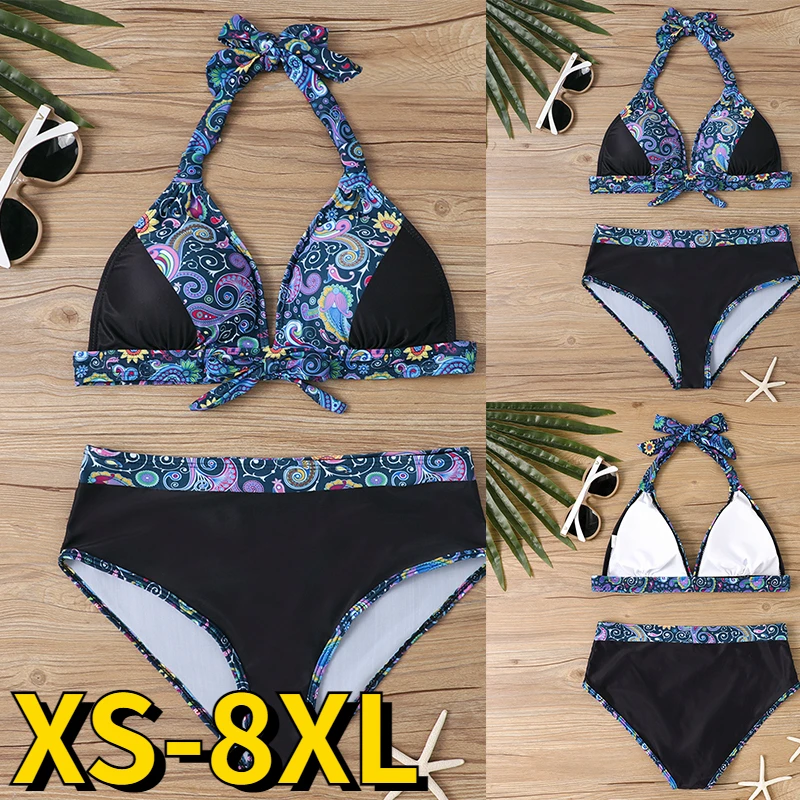 Top Trends: 2023 Summer Women Sexy Bikini Swimwear Women Set Swimsuit Two-piece Set Swimsuit High Waist Bikinis Vintage Print Bathing Suit Shoppable Styles