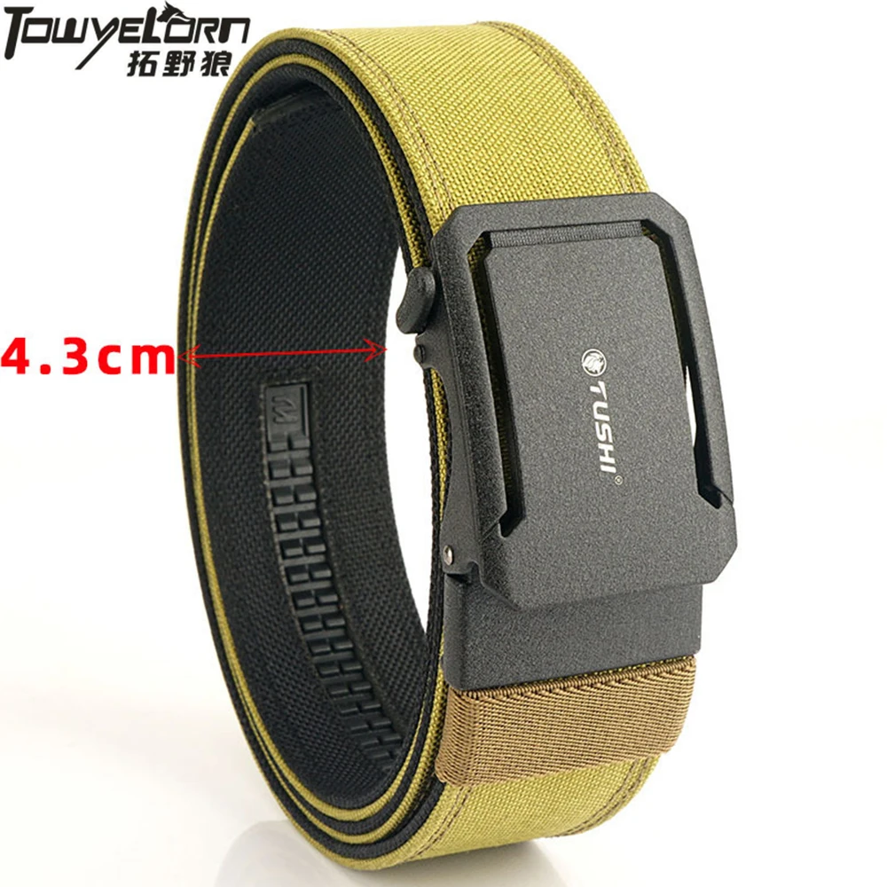 Top Trends: New 4.3cm Men Outdoor Hunting Metal Tactical Belt Multi-function Alloy Buckle High Quality Marine Corps Canvas Hanging Gun Belt Shoppable Styles