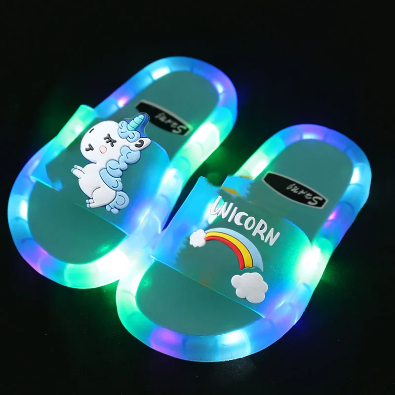 Top Trends: Children‘s Boys Girls Slippers Cartoon Unicorn Animals Prints Shoes Lighted Fashion Cute Shoes Bathroom Kids Toddler Slippers Shoppable Styles