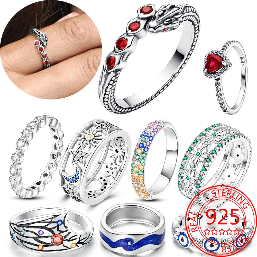 Top Trends: Game Series 925 Sterling Silver Sparkling Red Zircon Dragon Ring Sexual Style Jewelry Worn At Parties Shoppable Styles