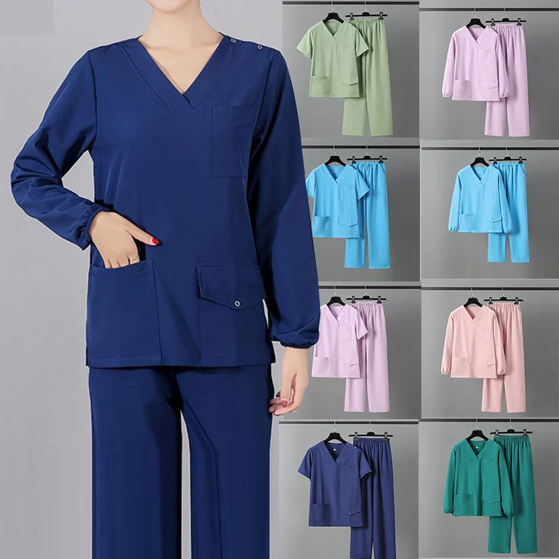 Top Trends: Doctors Surgical Medical Suit For Women Nurse Scrubs Sets Pet Grooming Hotel Hospital Uniform Coat Women's Pants And Jacket Set Shoppable Styles