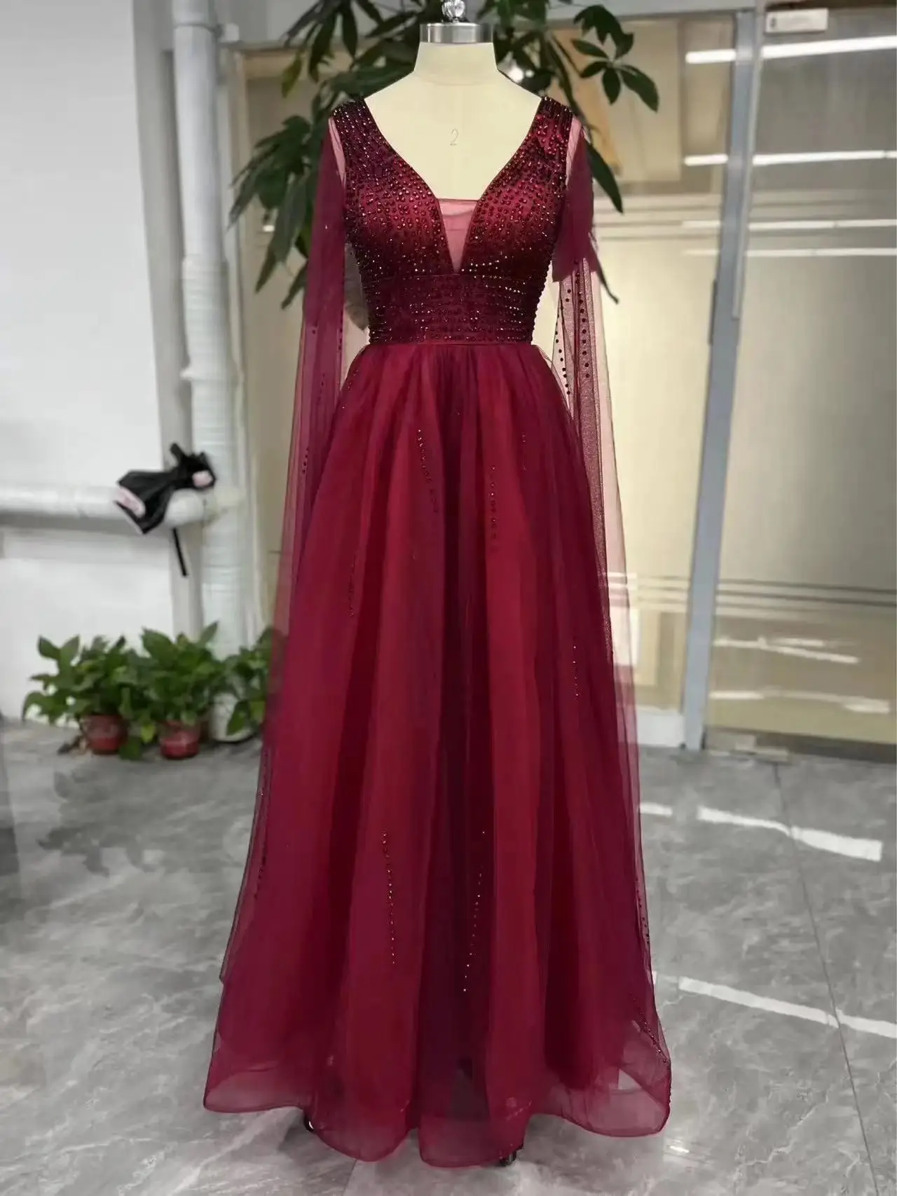 Top Trends: Fashionvane Burgundy Tulle Prom Dresses Luxury Feathers Beaded Sequins Pageant Party Birthday Gowns Zipper Back Formal Dress Shoppable Styles