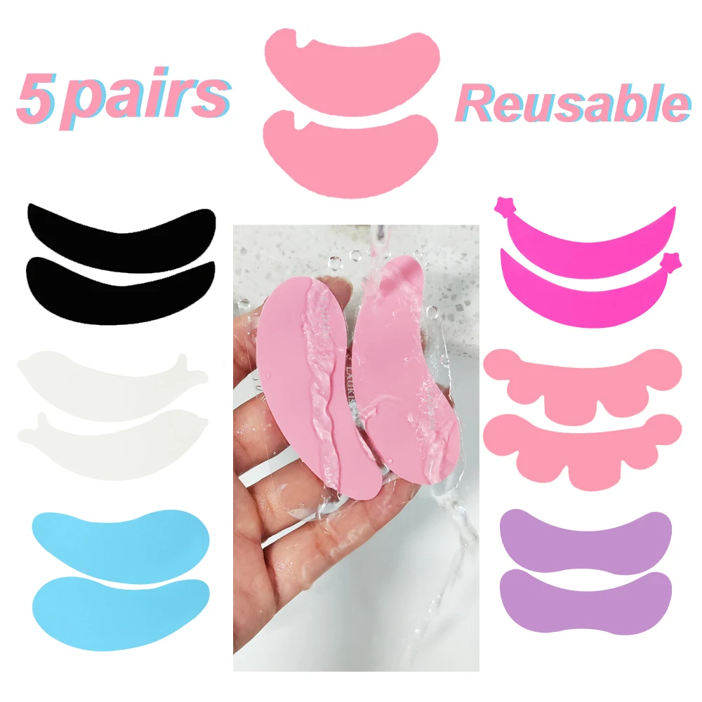 Top Trends: 5 Pairs Reusable Eyelash Extension Pads Silicone Eye Patches Tools No Glue Lash Lift Pads Eye Patch For Eyelash Extension Shoppable Styles