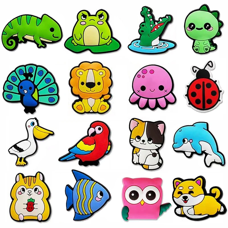 Top Trends: Hot Sale 1Pcs Cute Animals Croc Charms Pin For Crocs Accessories DIY Shoe Wristband Decoration Kids Women Party X-mas Gifts Shoppable Styles