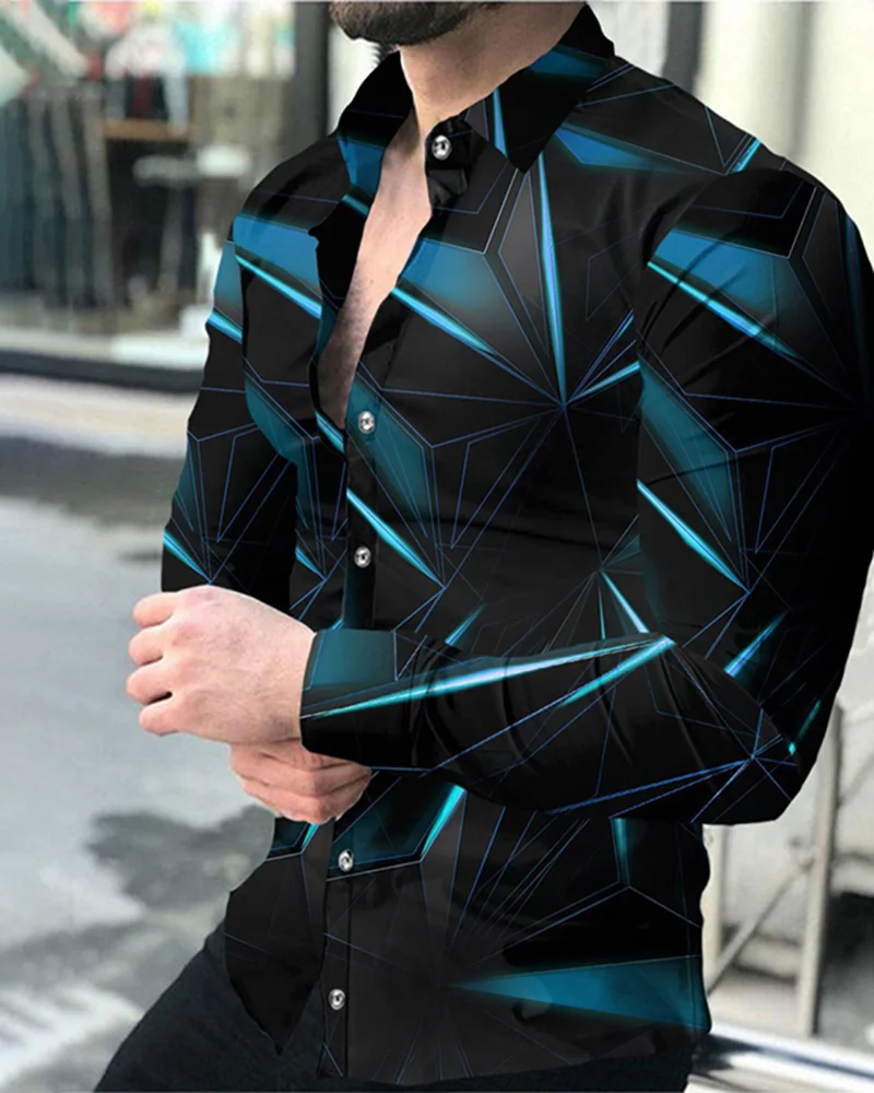 Top Trends: 2023 New Men's Shirt 3D Printed Clothes Button Long Sleeve Lapel Streetwear Men's Shirt Casual Fashion Shirt Jacket Streetwear Shoppable Styles