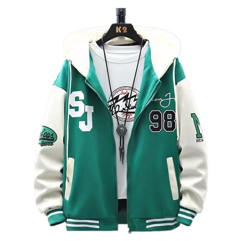 Top Trends: INS Hip Hop Men&#039;s Hoodie Baseball Jacket Casual Slim Fit Unisex Uniform Bomber Coat 2023 Youth Students Bomber Jacket Couple Shoppable Styles