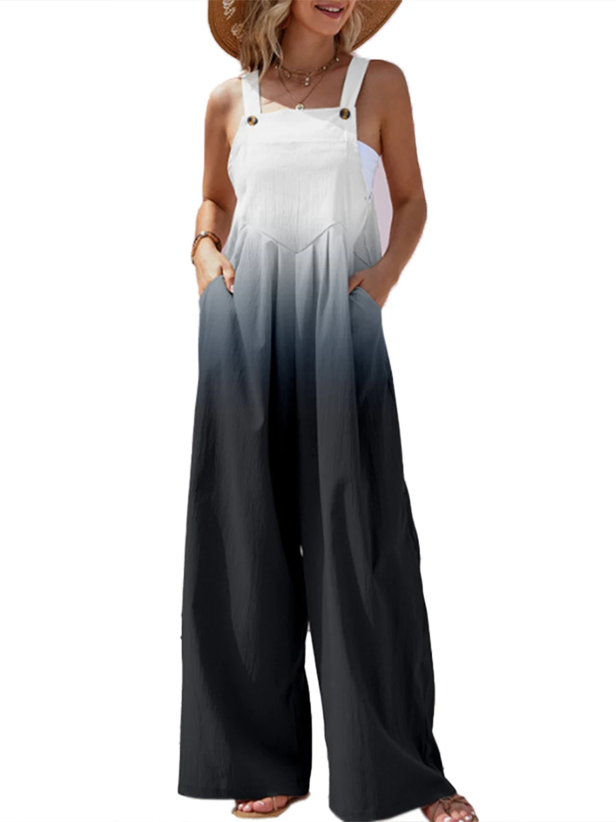 Top Trends: Qtinghua Women’s Casual Sleeveless Loose Wide Leg Jumpsuit Plus Size Suspender Long Baggy Pants Rompers Overalls With Pockets Shoppable Styles