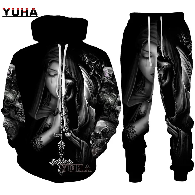 Top Trends: Men's Hoodies Sweatshirt 3D Print Horror Skull Streetwear Harajuku Pullover Hip Hop Jacket Men Women Tracksuit Oversized Hoodie Shoppable Styles