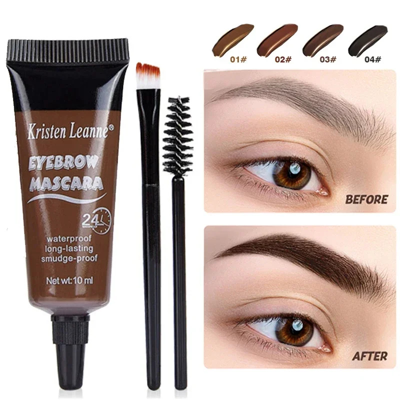 Top Trends: Waterproof Eyebrow Enhancer Cream With Brush Makeup Lasting Fast Tint Easy Dye DIY Natural Brow Gel Tattoo Tint Cosmetic 4 Color Shoppable Styles