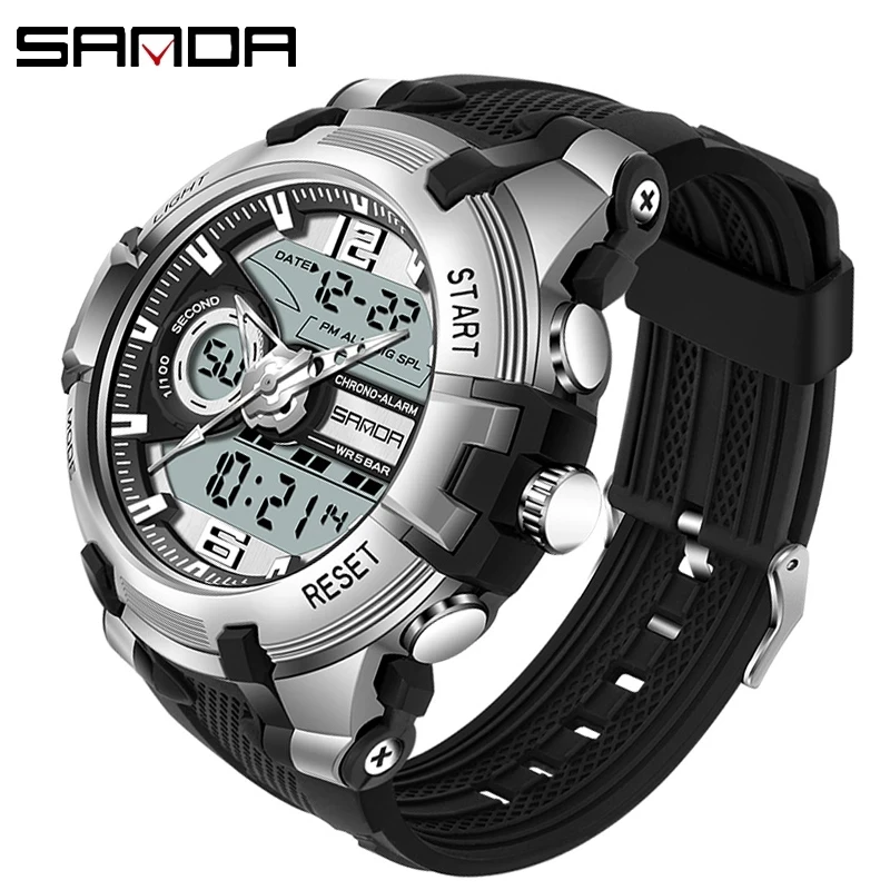 Top Trends: SANDA Men&#039;s Military Watch G Style Brand Sports Watch LED Digital 50M Waterproof Watch S Shock Male Clock Relogio Masculino Shoppable Styles