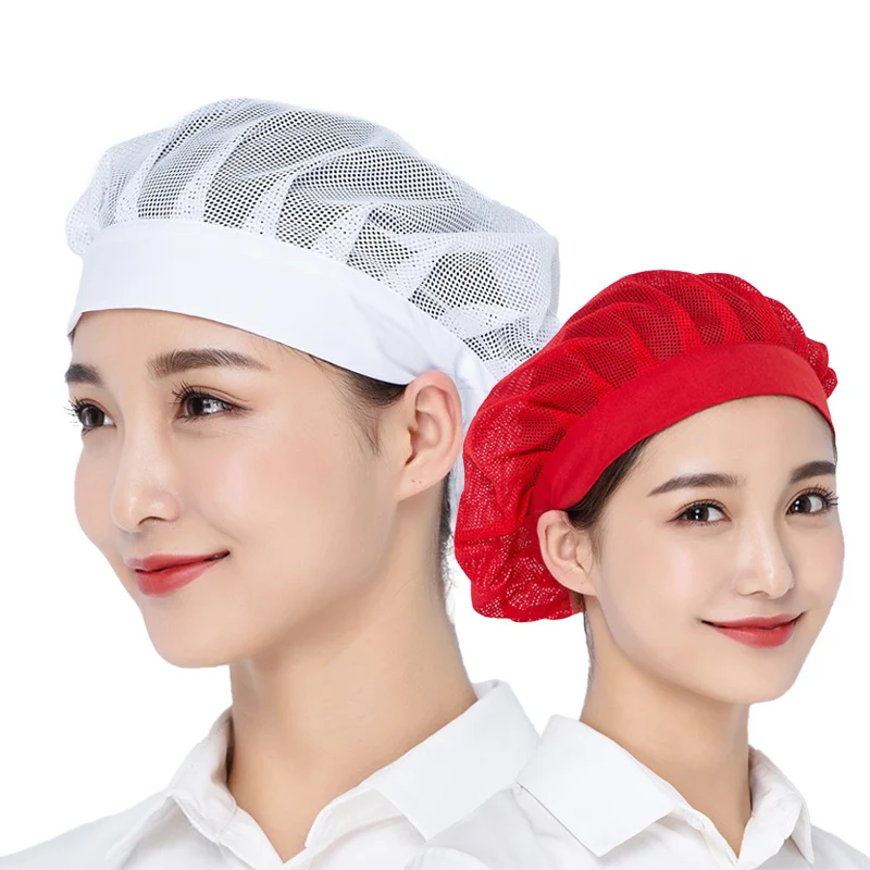 Top Trends: White Elastic Breathable Net Hat Kitchen Work Hats Canteen Restaurant Food Service Bakery Baking Catering Cook Caps For Women Shoppable Styles