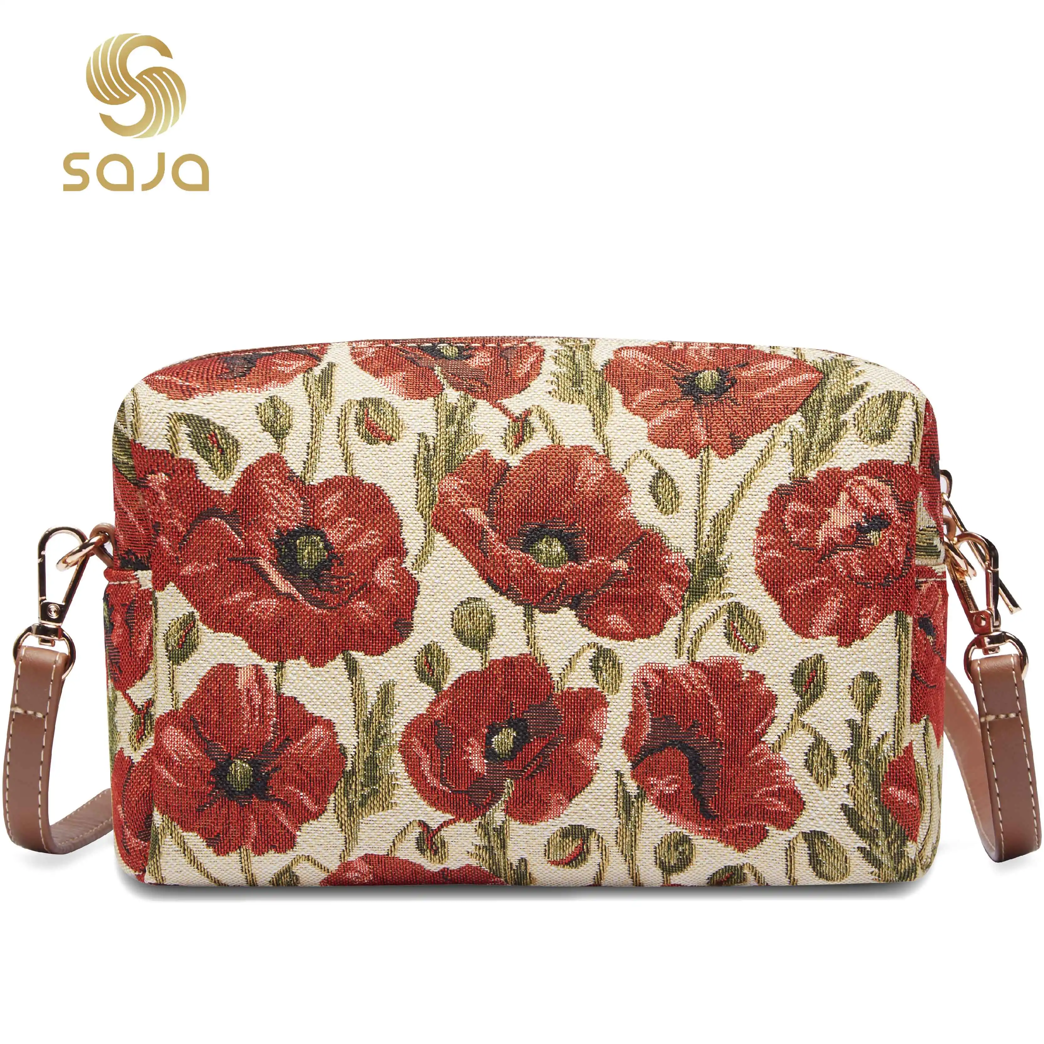 Top Trends: SAJA Women&#039;s Bag Tapestry Shoulder Bag Poppy Handbags Pouch Wallet Travel Bags For Women Ladies Female Tote Bag Mobile Phone Bag Shoppable Styles