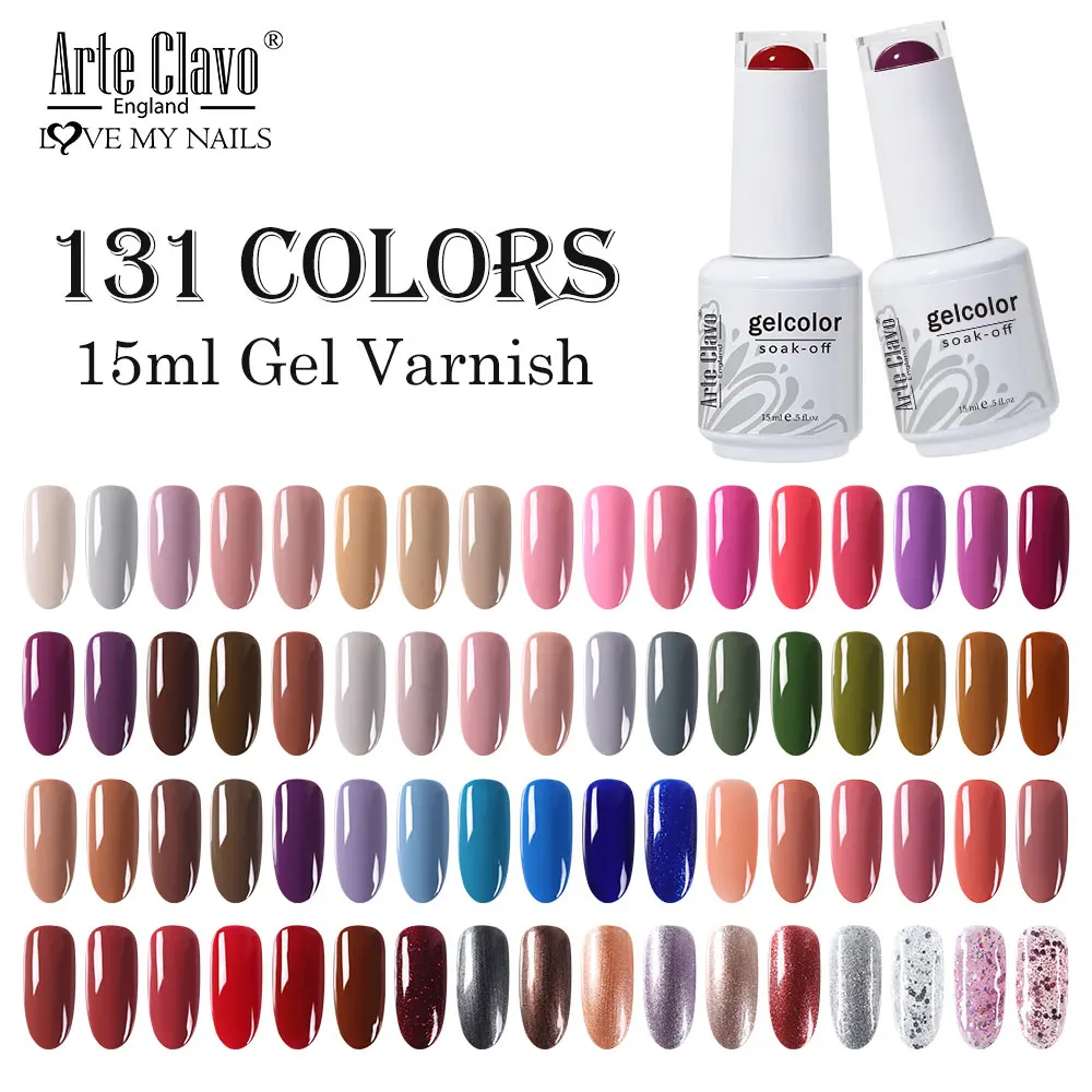 Top Trends: Arte Clavo 131 Colors Gel Polish Nail Gel Varnish Paint Semi Permanent Nails Art Gel Nail Polish For Manicure Top Coat Base Coat Shoppable Styles