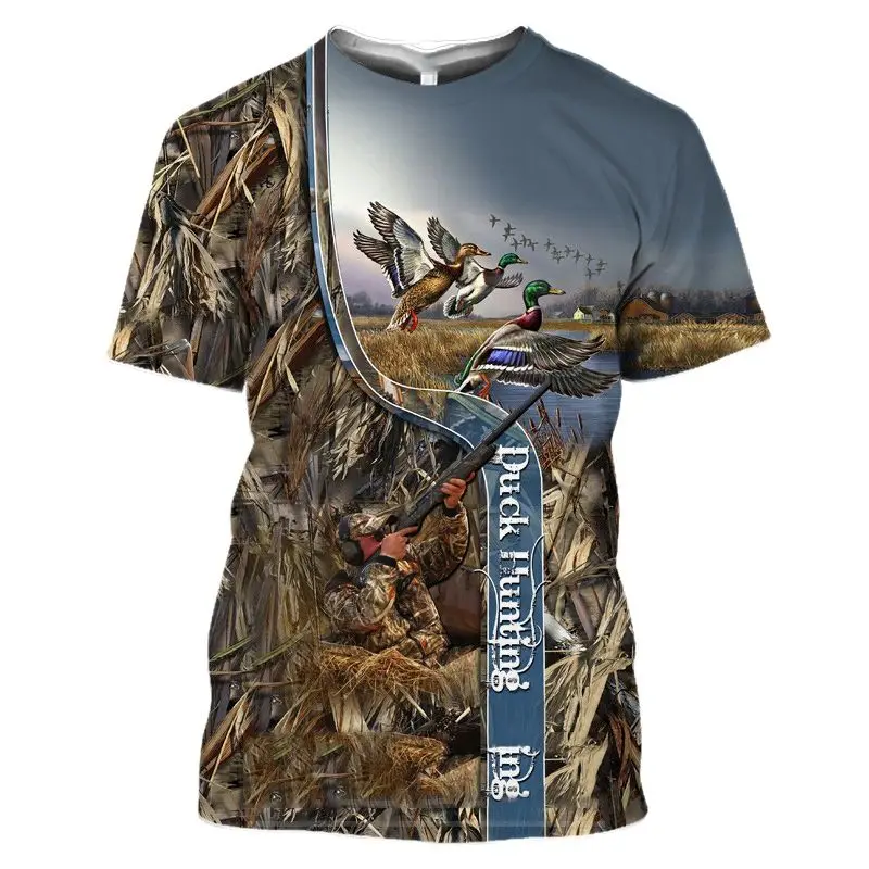 Top Trends: 3D Wild Boar Print T Shirt For Men Outdoor Jungle Hunt Reed Camouflage T-Shirt Casual O-neck Short Sleeve Funny Deer Pattern Tee Shoppable Styles - Image 3