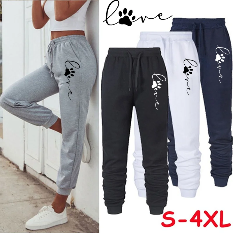 Top Trends: Women Cat Paw Printed Sweatpants High Quality Cotton Long Pants Jogger Trousers Outdoor Casual Fitness Jogging Pants Shoppable Styles