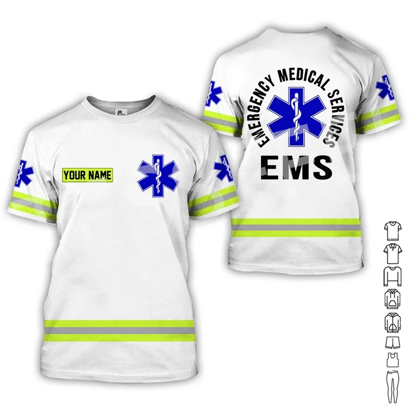 Top Trends: Custom Name Cosplay EMS EMT Medical Paramedic Worker Tattoo 3DPrint Summer Harajuku Streetwear Short Sleeves Casual T-Shirts X2 Shoppable Styles