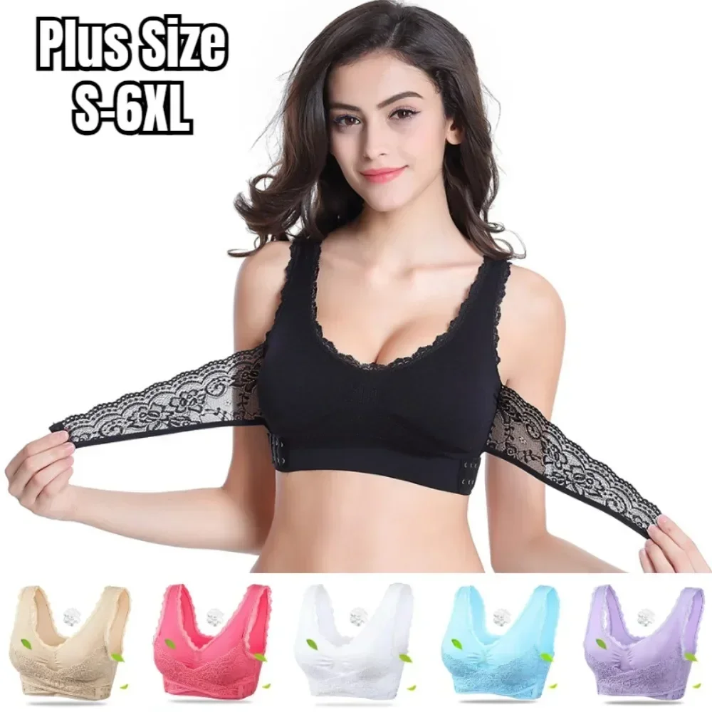 Top Trends: Women Sexy Push Up Bras Corset Front Cross Side Buckle Lace Bras Wireless Seamless Slim Shape Support Brassiere Underwear Vest Shoppable Styles