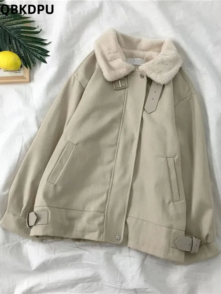 Top Trends: Thicken Lambwool Lined Cotton Padded Jackets Fall Winter Warm Loose New Parkas Casual Korean Women Streetwear Short Casaco Shoppable Styles