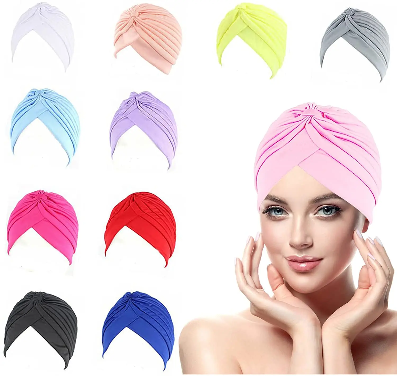 Top Trends: New Solid Color Turban For Women Knotted Style Fashion Headwear Cancer Hats India Cap Bandana Hair Care Cap Soft Hat Shoppable Styles