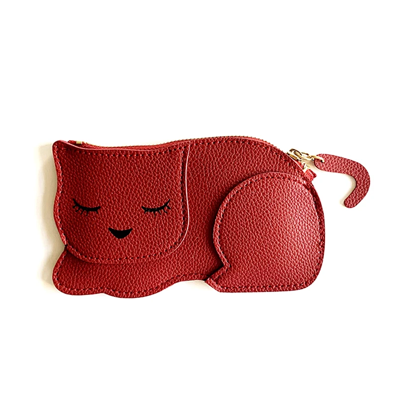 Top Trends: Cartoon Cat PU Leather Coin Purse Zipper Key Bag For Women Portable Key Chain Children&#039;s Toys Girls Card Holder Wallet Shoppable Styles