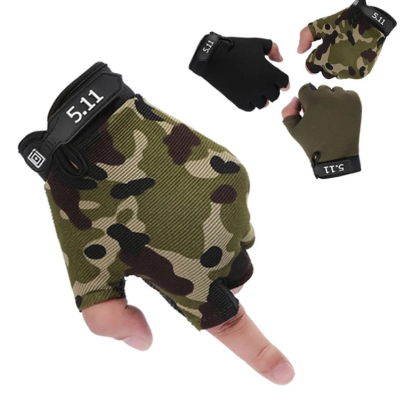 Top Trends: Gloves Half Finger Male And Female Adult Children's Students Camouflage Sports Protection Anti-slip Breathable Thin Tactic Shoppable Styles