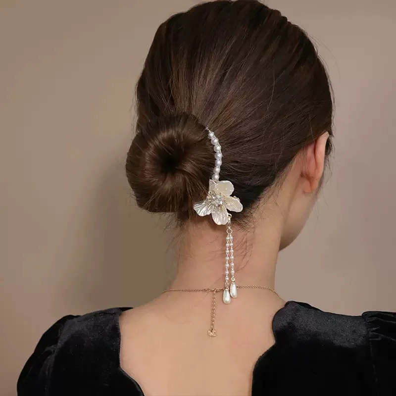 Top Trends: Pearl Rhinestone Hair Claw Clips Flower Horsetail Buckle Bun Ponytail Holder Hair Clip Women Female Hair Accessories Shoppable Styles - Image 2